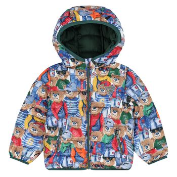 Younger Boys Multi-Coloured Teddy Bear Logo Padded Puffer Jacket