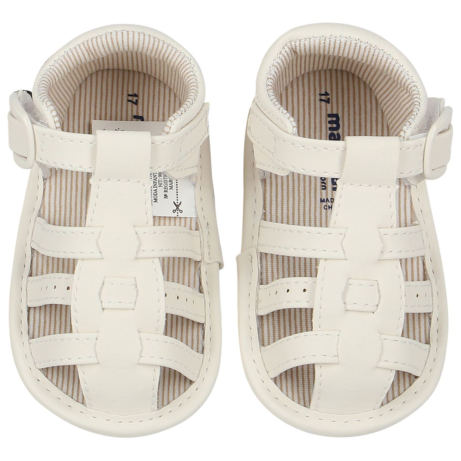 Baby Boys Ivory Sandals, 3, hi-res