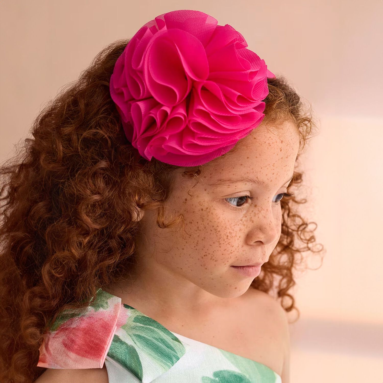 Girls Pink Flower Headband, 4, hi-res