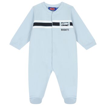 Baby Boys Navy Blue Logo Babygrow