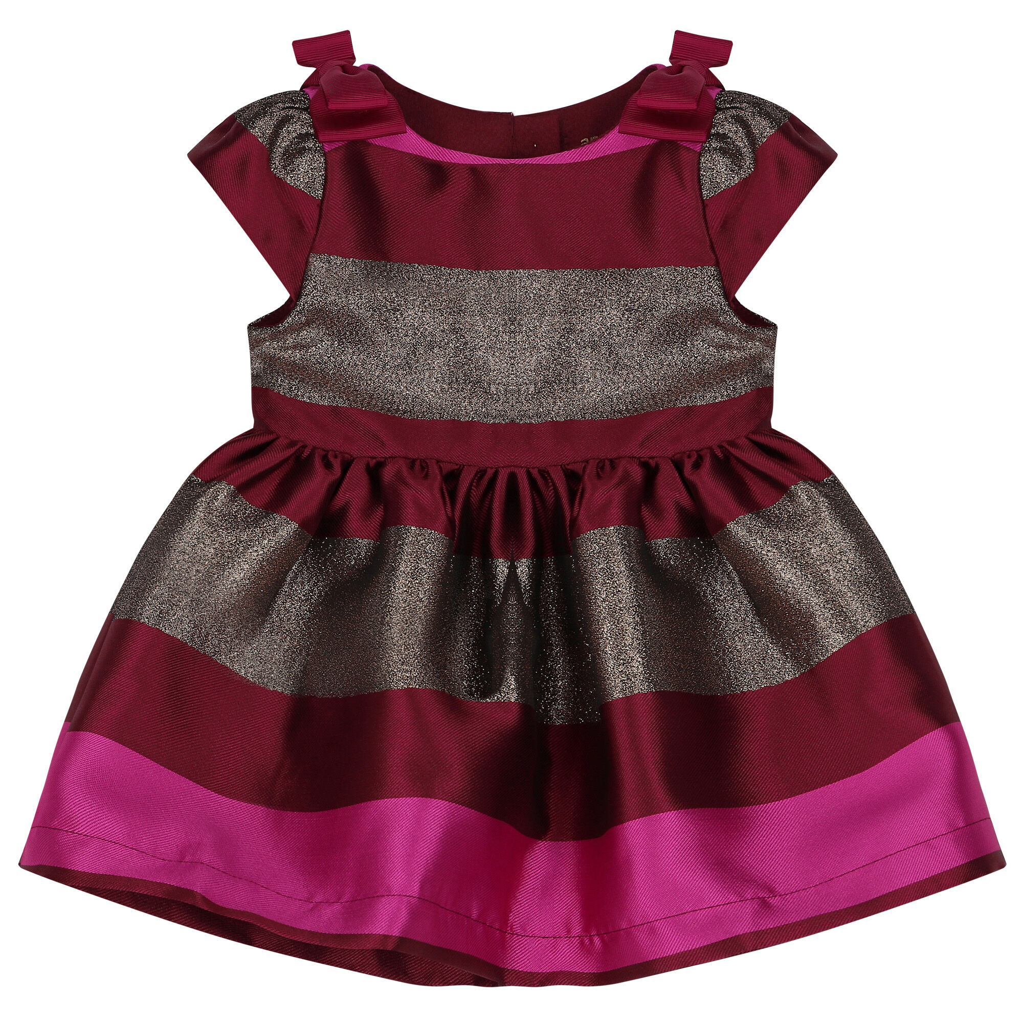 Angel s Face Baby Girls Red Gold Striped Satin Dress Junior