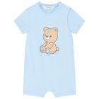 Baby Boys Blue & White Rompers ( 2 Pack ), 2, hi-res