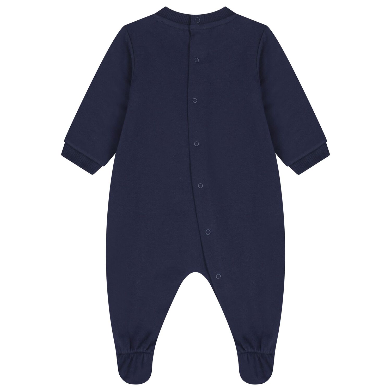 Navy Blue Teddy Bear Logo Babygrow, 2, hi-res