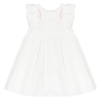 Younger Girls White Floral Dress