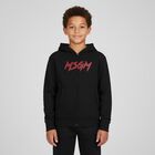 Black Logo Hooded Zip Up Top, 1, hi-res