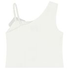 Girls White Rose Applique Top, 1, hi-res