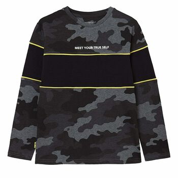 Boys Grey Camo Top