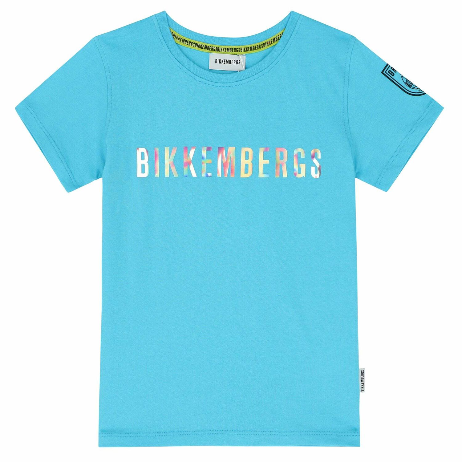 Boys Blue Holographic Logo T-shirt, 4, hi-res