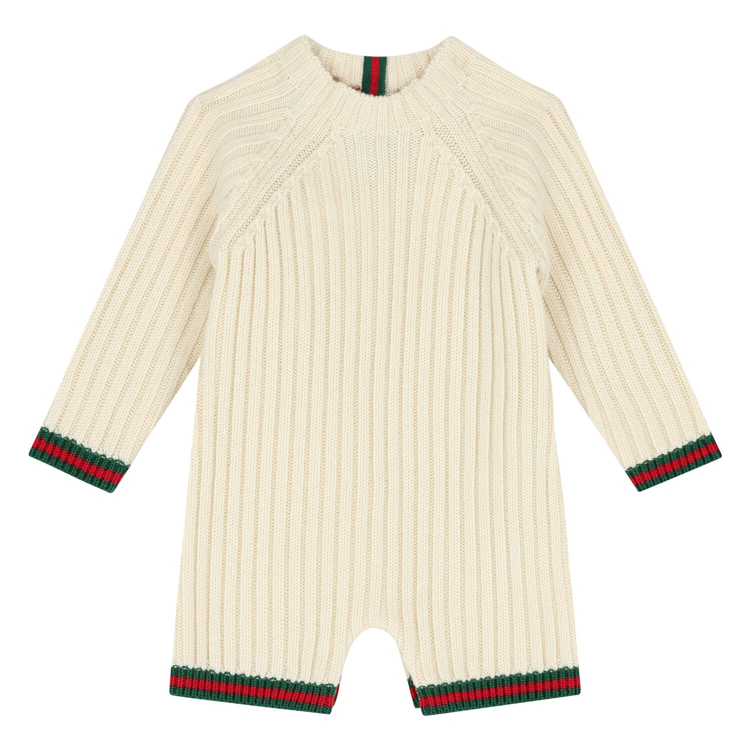 Ivory Web Striped Baby Romper, 1, hi-res image number null