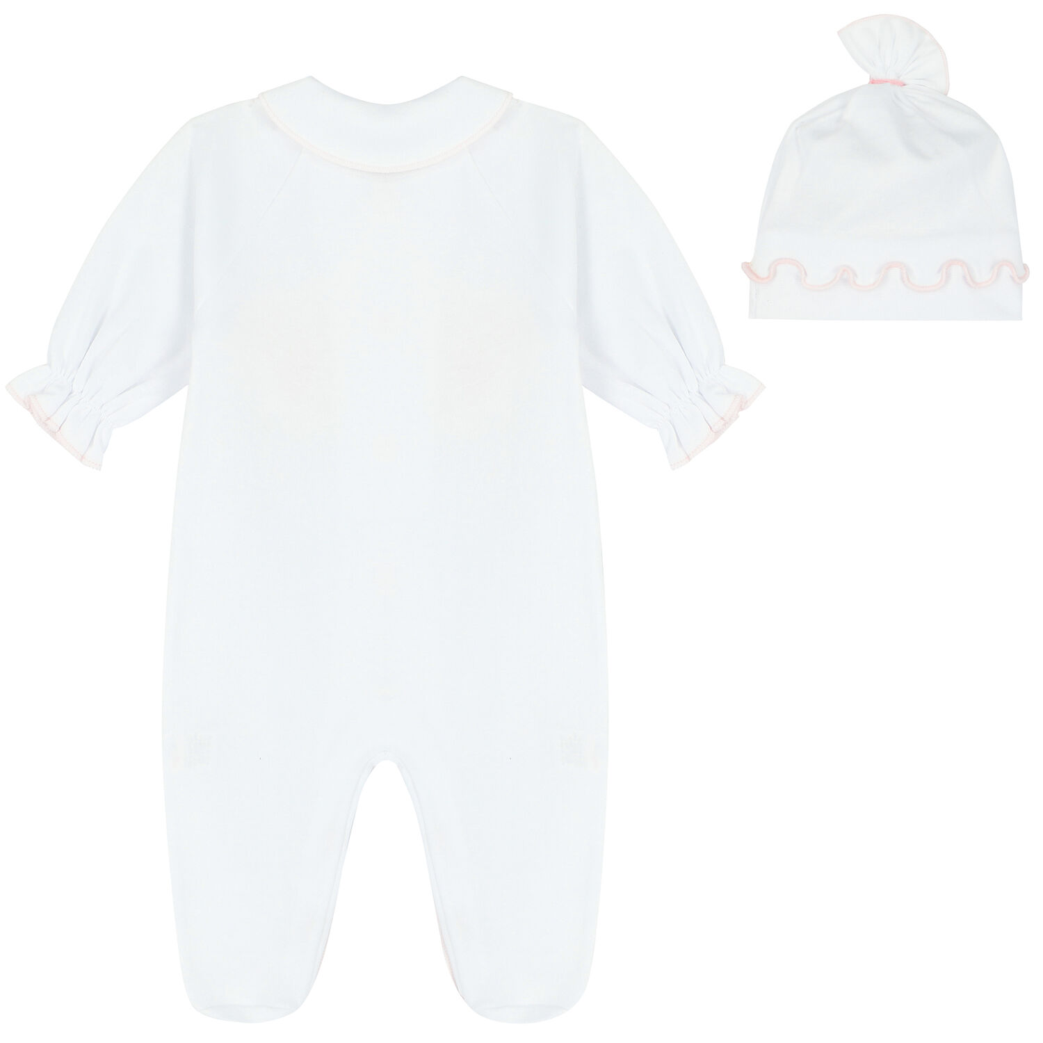 Baby Girls White Floral Babygrow Set, 1, hi-res image number null