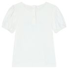 Girls White T-Shirt, 1, hi-res