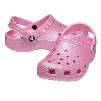 Girls Pink Glitter Classic Clogs Sandals