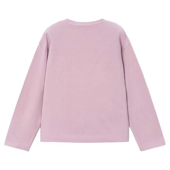 Girls Pink Teddy Bear Long Sleeve Top