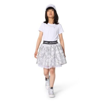 Girls Mini Me White Logo T-Shirt