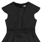Girls Black Logo Jacquard Playsuit, 1, hi-res