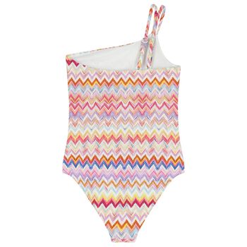 Girls Multi-Coloured Zig Zag Swimsuit