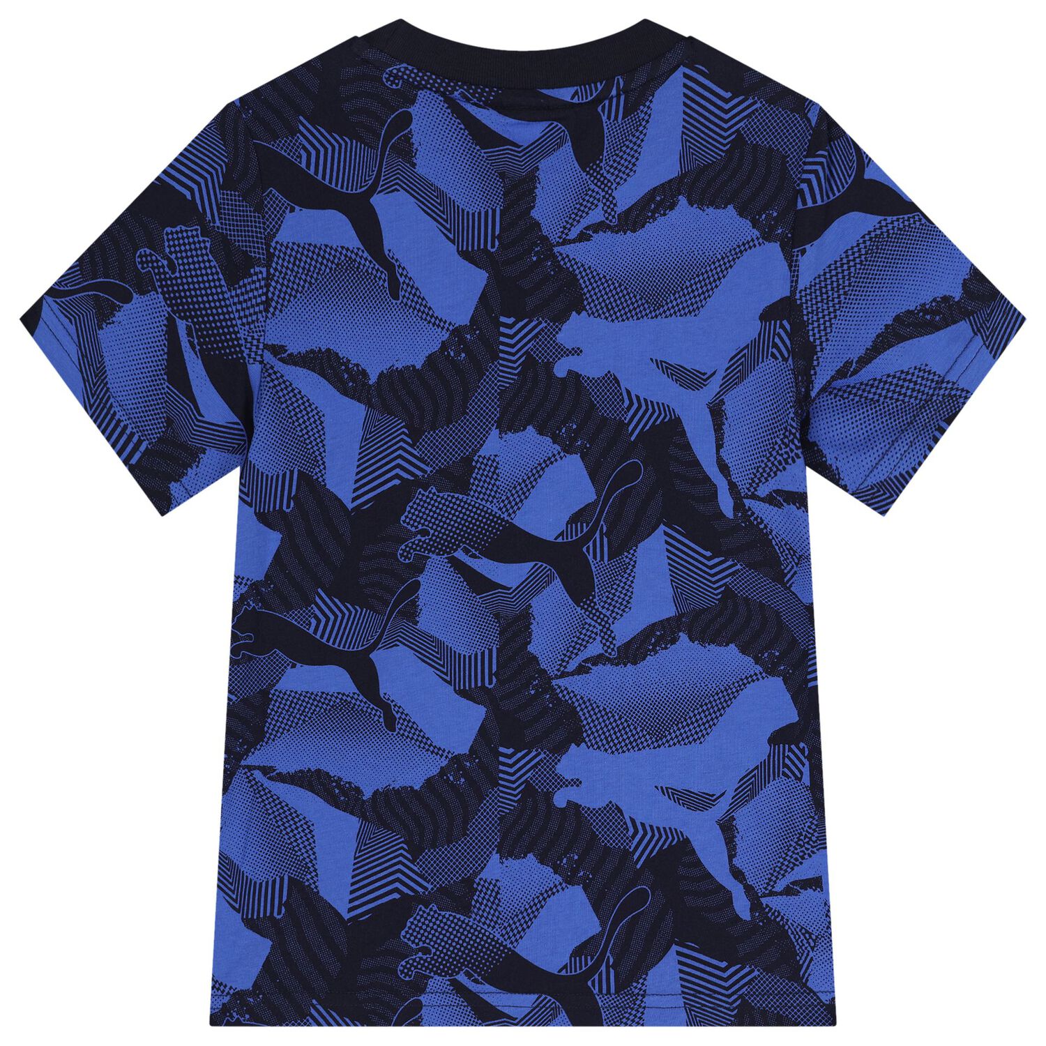 Boys Navy Blue & Blue Logo T-Shirt, 1, hi-res