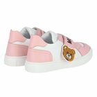 White & Pink Logo Trainers, 2, hi-res