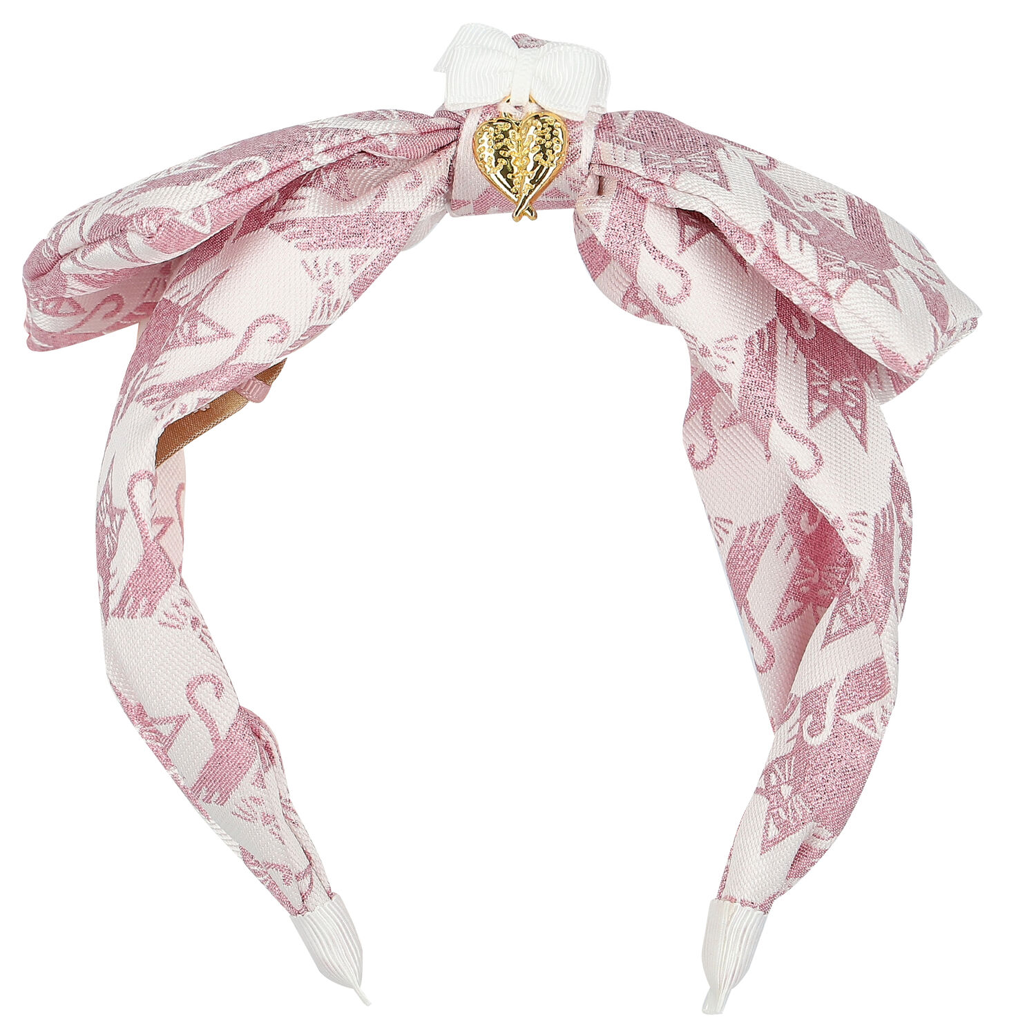 Girls Pink & White Bow Headband, 14, hi-res