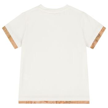 Boys Ivory Geo Map Logo T-Shirt