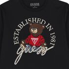 Boys Black Teddy Bear Logo Long Sleeve Top, 3, hi-res