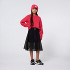 Girls Black Logo Mesh Skirt, 1, hi-res
