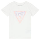Girls White Logo T-Shirt, 1, hi-res