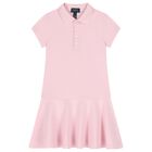 Girls Pink Logo Polo Dress, 1, hi-res