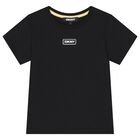 Boys Black Logo T-Shirt, 1, hi-res