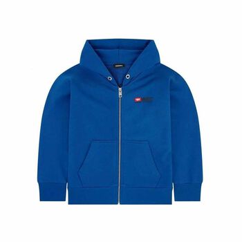 Blue Cotton Zip-Up Top