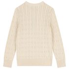 Ivory Logo Cable Knit Jumper, 1, hi-res