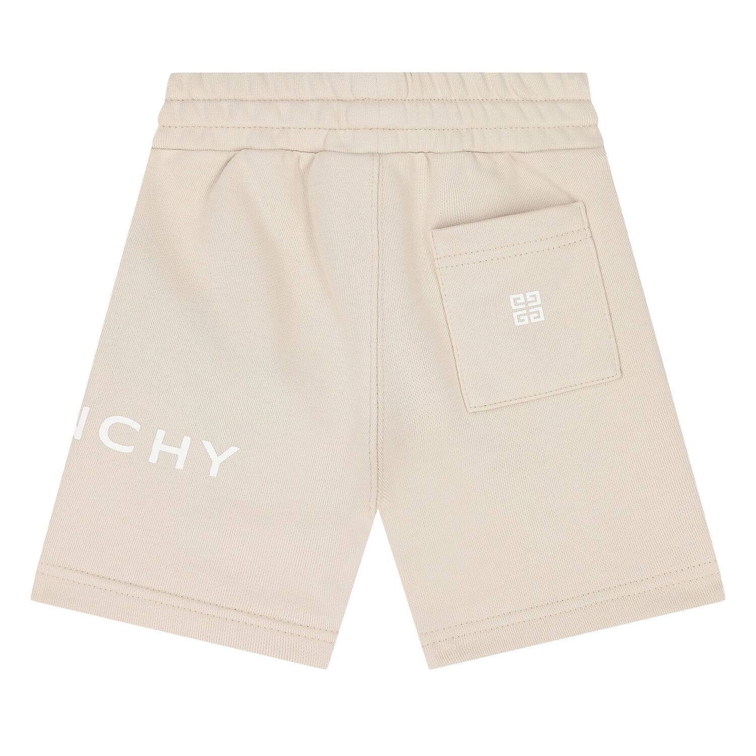 Younger Boys Beige Logo Shorts, 1, hi-res