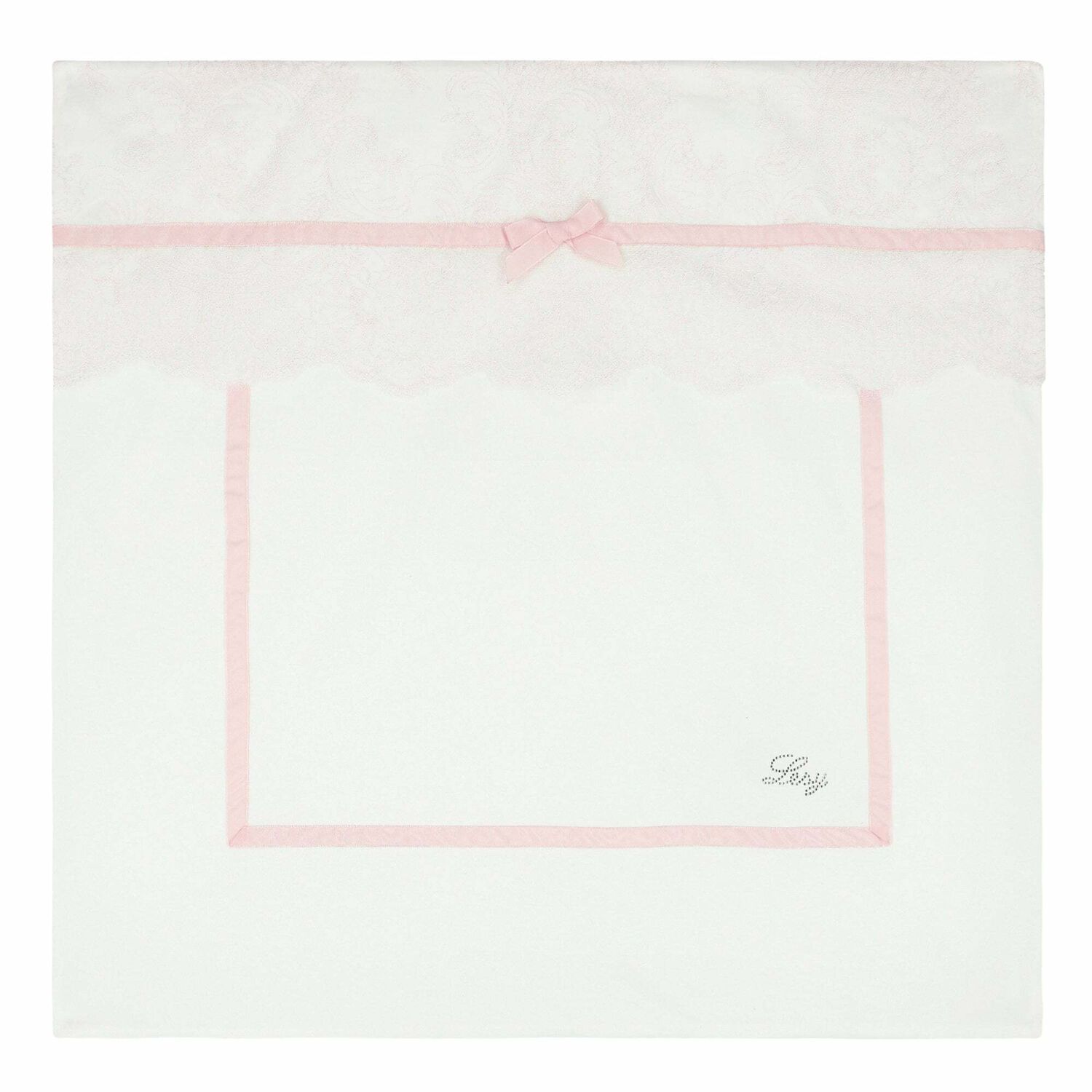 Baby Girls White & Pink Blanket, 1, hi-res