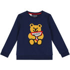 Boys Navy Teddy Logo Sweatshirt, 1, hi-res
