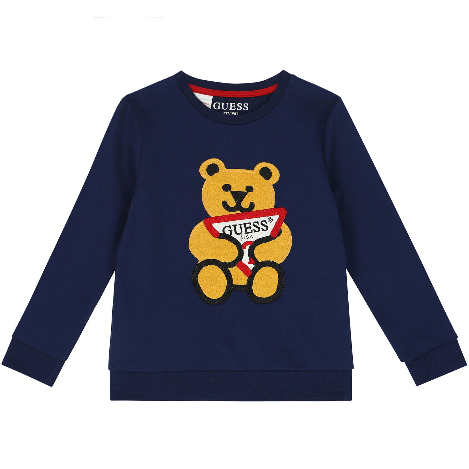 Boys Navy Teddy Logo Sweatshirt, 1, hi-res