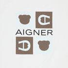 Baby Boys White & Blue Logo Blanket, 1, hi-res