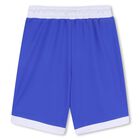 Blue & White Logo Shorts, 1, hi-res