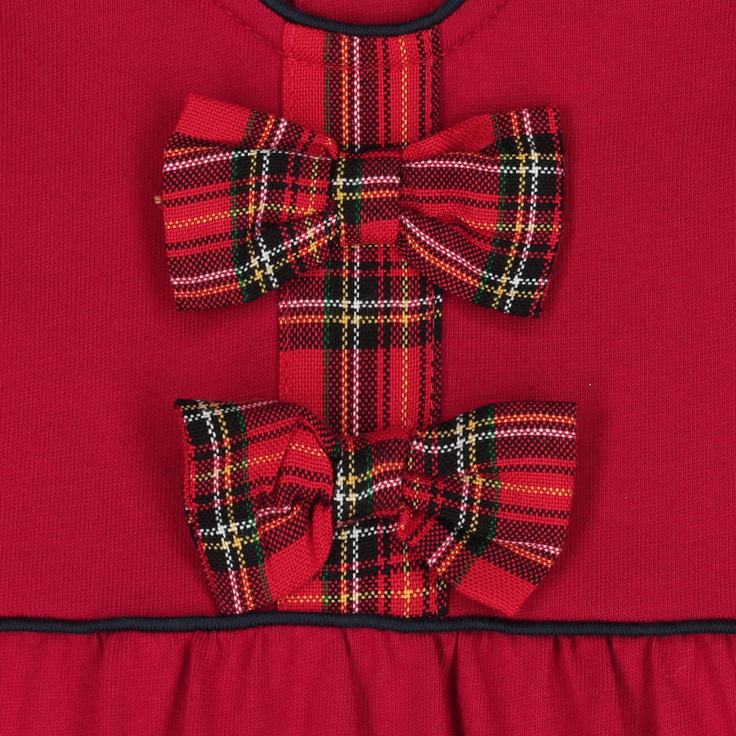 Baby Girls Red Tartan Bows Babygrow, 1, hi-res