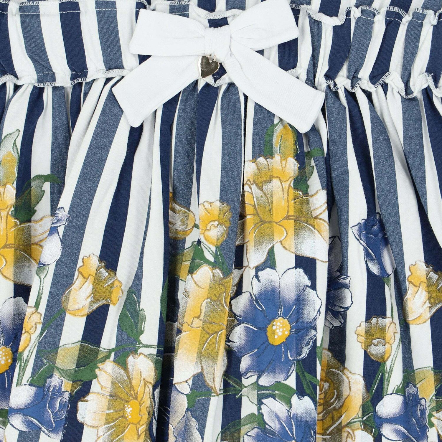 Girls Blue & White Striped Dress, 1, hi-res