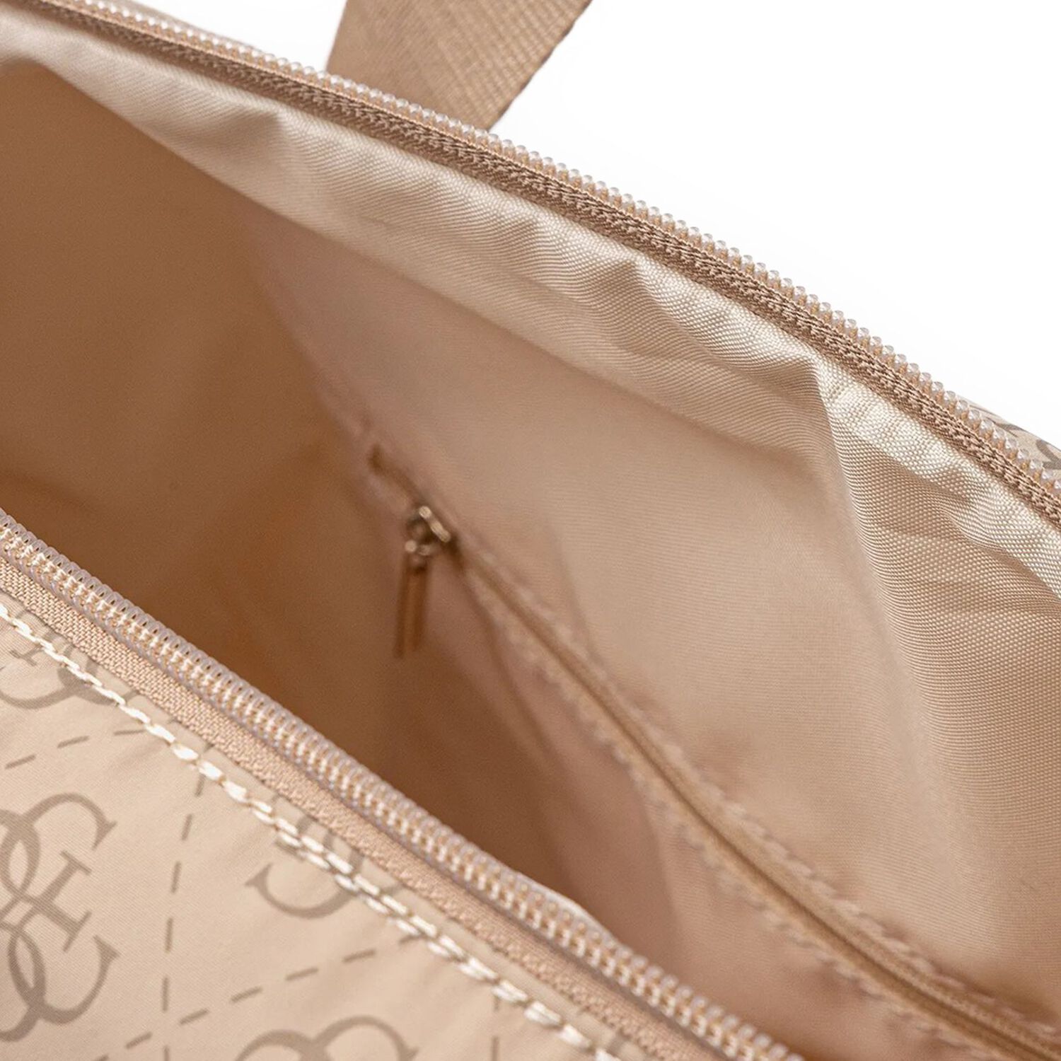 Beige Logo Quilted Baby Changing Bag, 1, hi-res