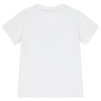 Boys White Geo Map Logo T-Shirt