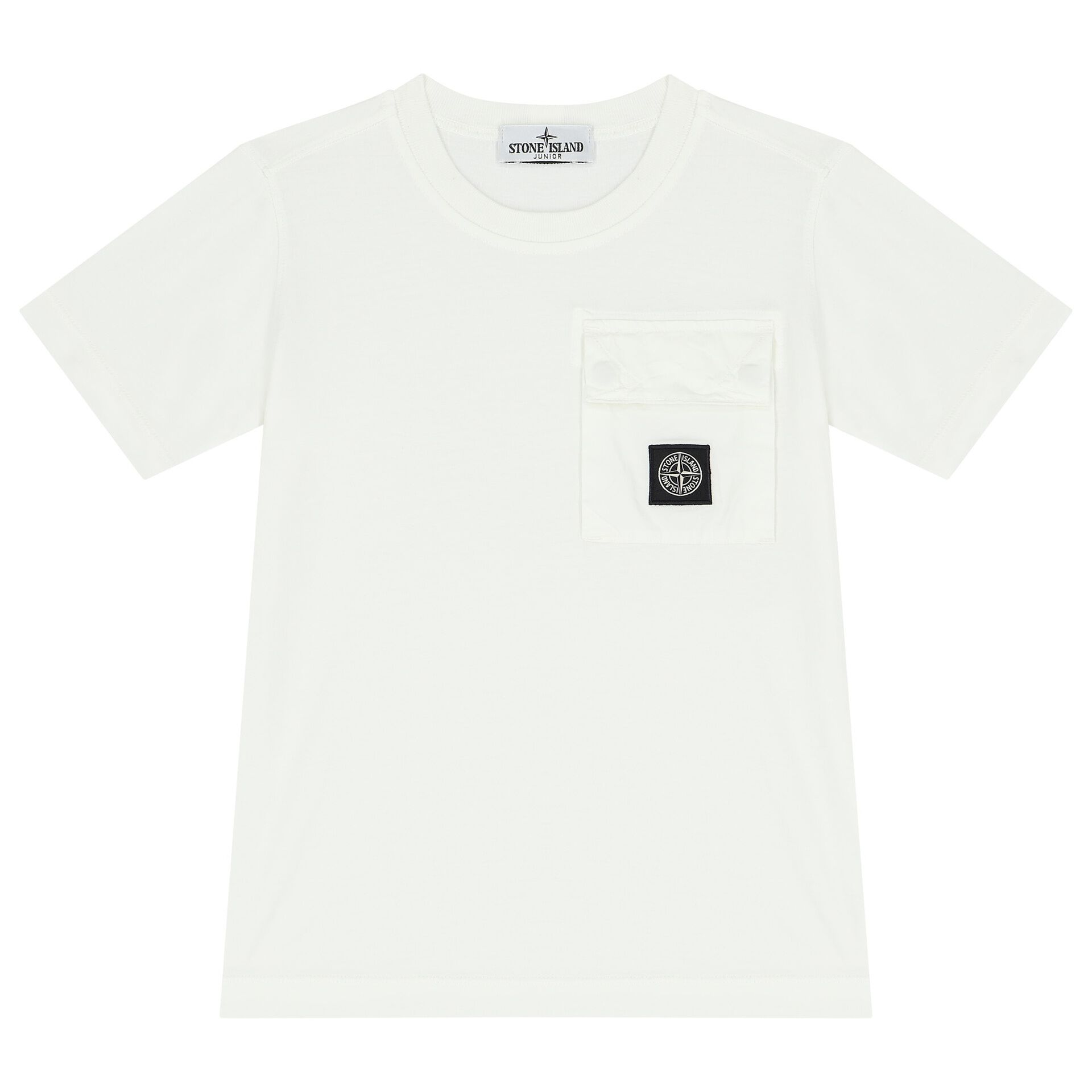 Stone Island Boys White Logo T Shirt Junior Couture UK