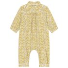 Ivory & Yellow Barocco Baby Romper, 1, hi-res