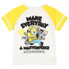 Boys White & Yellow Minions Shorts Set, 1, hi-res