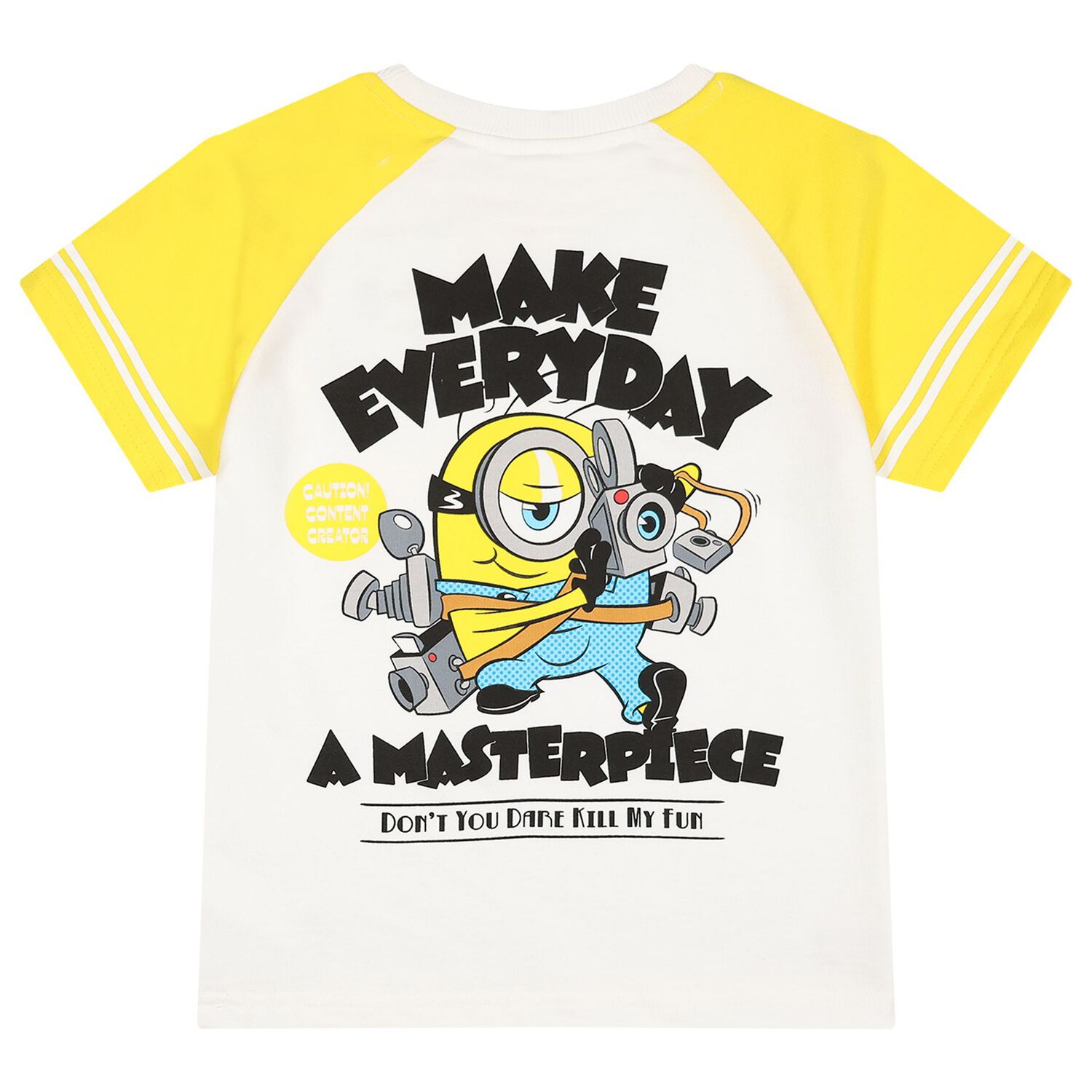 Boys White & Yellow Minions Shorts Set, 1, hi-res