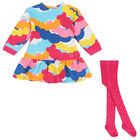 Girls Multi-Coloured Circles Dress Set, 1, hi-res