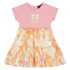 Younger Girls Pink & Orange Logo Dress, 2, hi-res