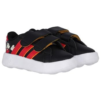 Younger Boys Black & Red Mickey Mouse Disney Grand Court Trainers