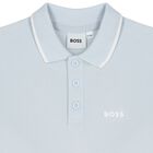 Boys Blue Logo Polo Shirt, 1, hi-res