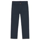 Boys Navy Blue Trousers, 2, hi-res